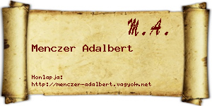 Menczer Adalbert névjegykártya